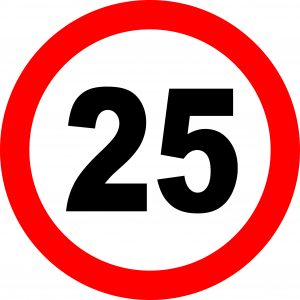25 km/h – tábla vagy matrica A3 A4 A5 méretben