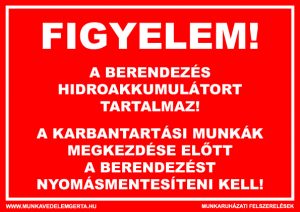 Hidroakkumulátor – tábla vagy matrica A3 A4 A5 méretben