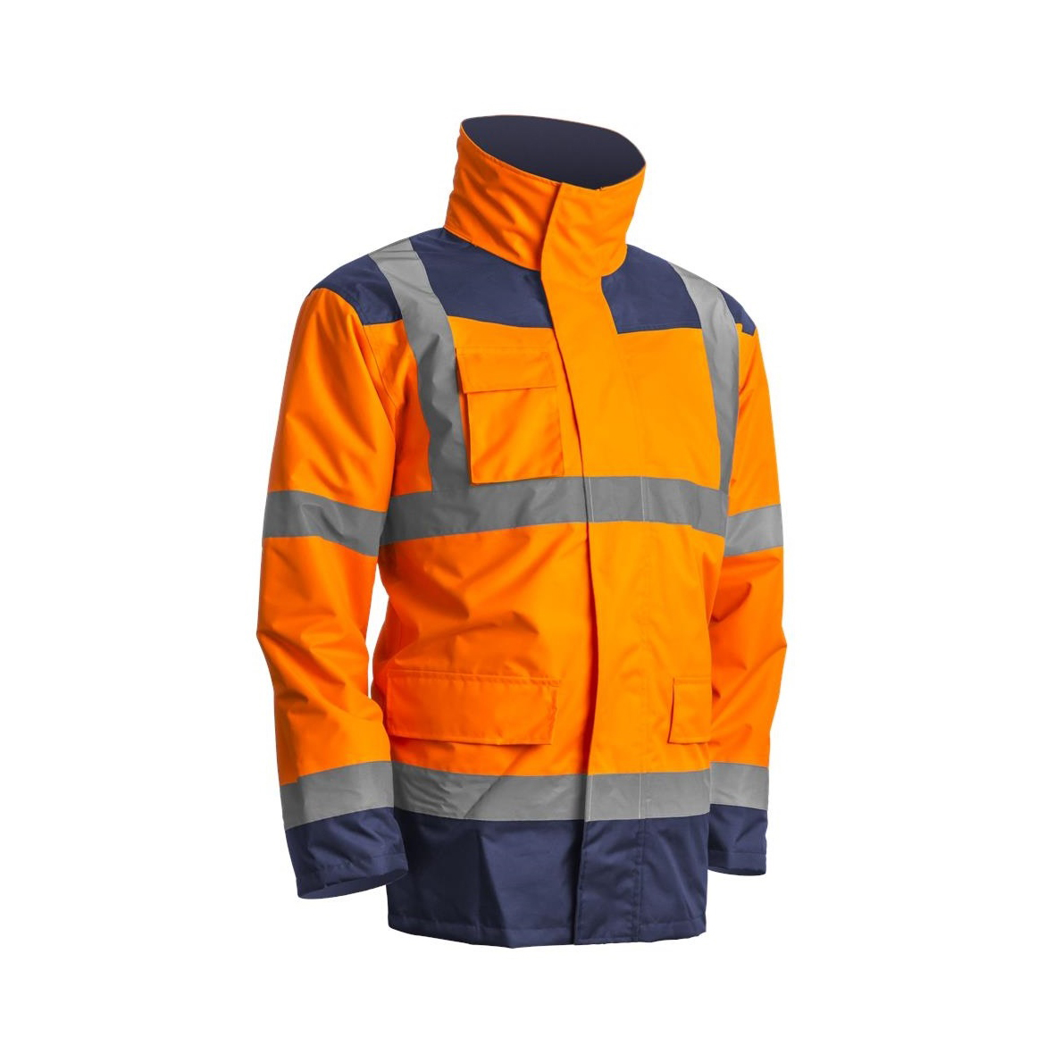 ÚJ! KANATA 4/1 HI-VIZ NARANCS/KÉK PE KABÁT – Méret: M