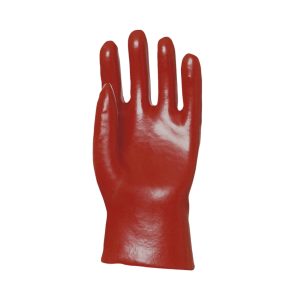 MÁRTOTT PVC KESZTYŰ, PIROS, 27CM HOSSZÚ – Méret: 10