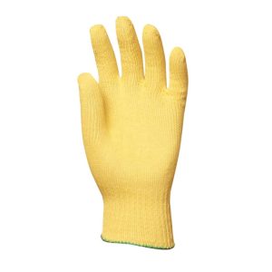 KÖTÖTT VÉKONY SÁRGA KEVLAR KESZTYŰ, VÁGÁSBIZTOS, HŐÁLLÓ – Méret: 7