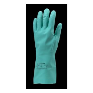 NITRIL ZÖLD VEGYSZERÁLLÓ VÉDŐKESZTYŰ, 33CM/0,38MM – Méret: 10