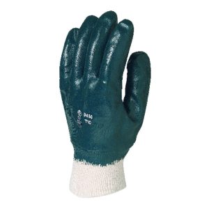 KÉZHÁTON CSUKLÓIG TELJESEN MÁRTOTT KÉK NITRIL KESZTYŰ – Méret: 10