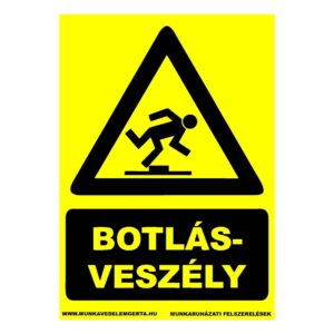 Botlásveszély – tábla vagy matrica A3 A4 A5 méretben