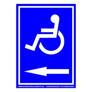 Mozgáskorlátozott balra – tábla vagy matrica A3 A4 A5 méretben