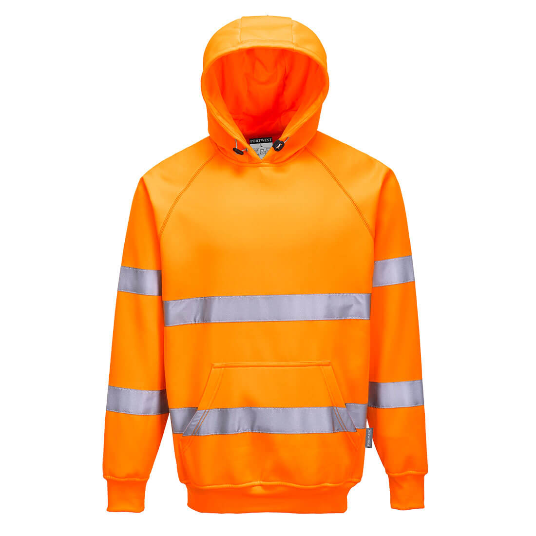Jól láthatósági, kapucnis pulóver – Szín: Narancs, Méret: Xxxl