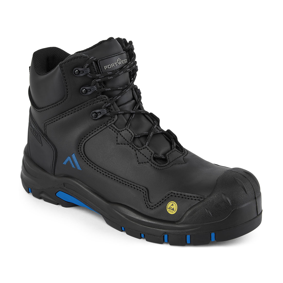 Apex Composite Mid bakancs S3S ESD HRO SR SC FO – Szín: Fekete-kek, Méret: 47