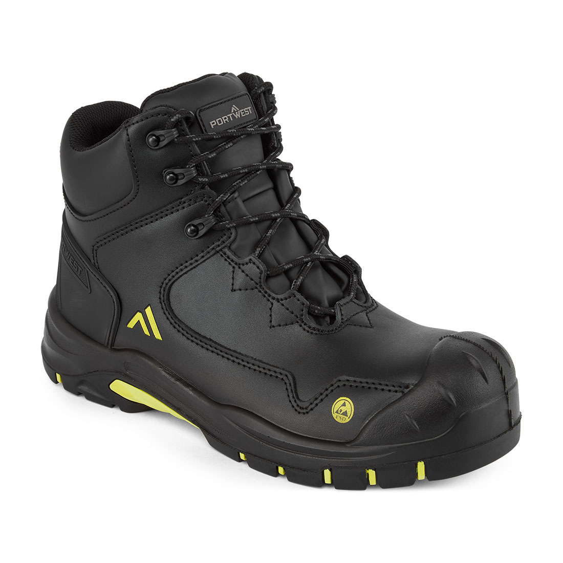 Apex Composite Mid bakancs S3S ESD HRO SR SC FO – Szín: Fekete-sarga, Méret: 47