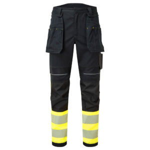 PW3 FR Hi Vis Class 1 lengőzsebes lángálló nadrág – Szín: Sarga-fekete, Méret: 42