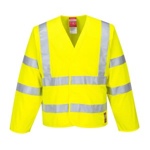 Jól láthatósági antisztatikus hosszú ujjú mellény - Lángálló – Szín: Sarga, Méret: Xx-3x