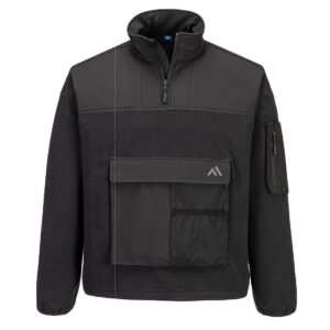 KX3 1/4 Zip polár – Szín: Fekete, Méret: Xxxl