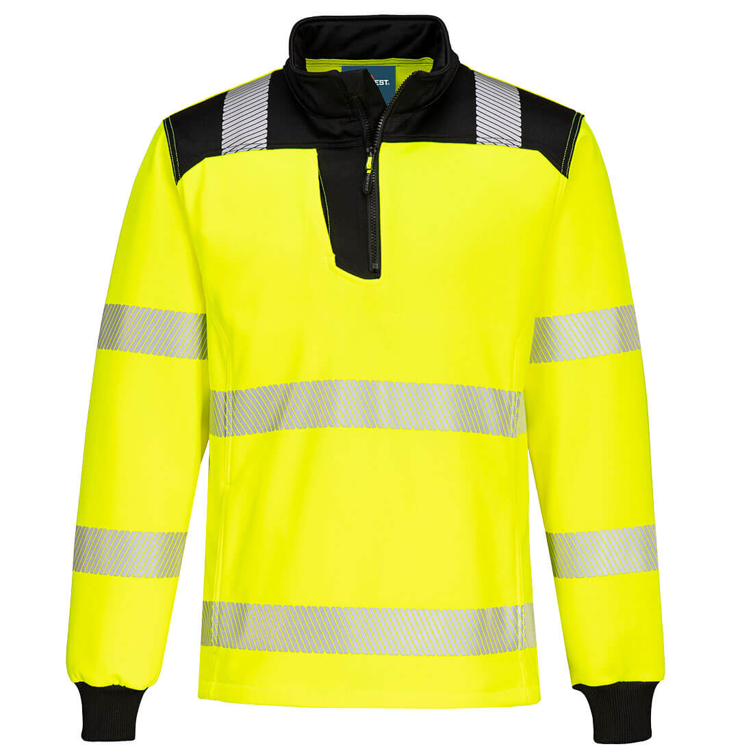 PW3 Hi-Vis 1/4 Zippzáras hosszú ujjú póló – Szín: Sarga-fekete, Méret: Xxxl