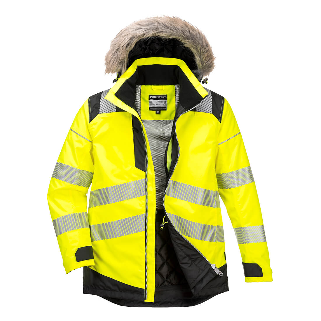 PW3 Hi-Vis Parka télikabát – Szín: Sarga-fekete, Méret: Xxxl