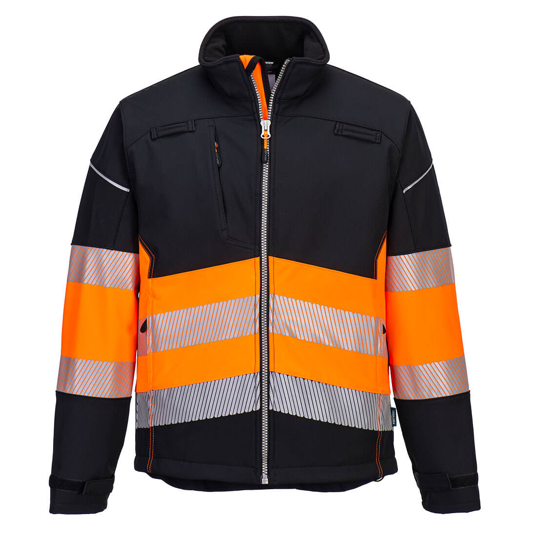 PW3 Hi-Vis Class 1 Softshell kabát (3L) – Szín: Fekete-narancs, Méret: Xxxl