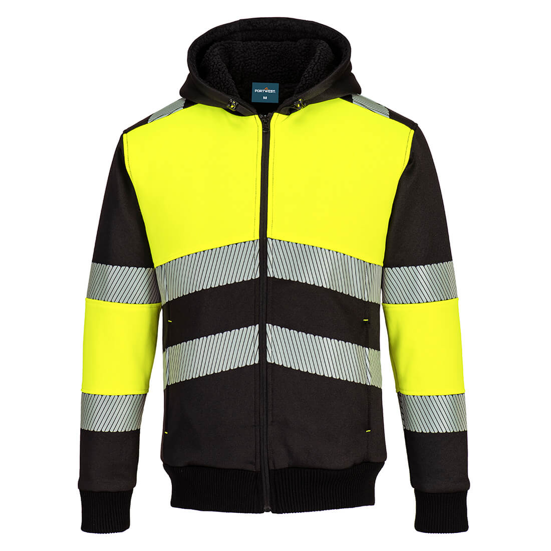 PW3 Class 1 zippzáros téli kapucnis pulóver – Szín: Sarga-fekete, Méret: Xxxl