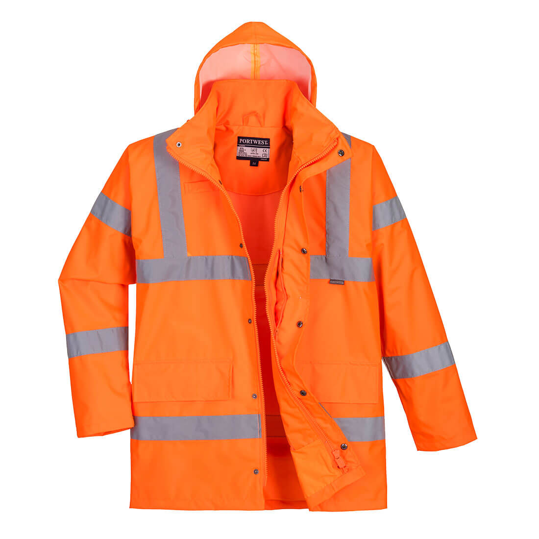 Hi-Vis légáteresztő rain traffic kabát – Szín: Narancs, Méret: Xxxl