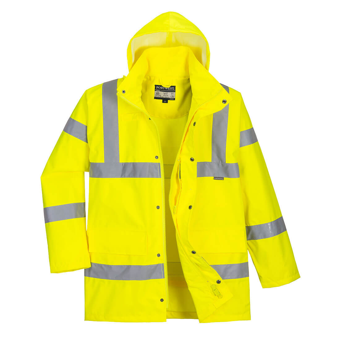 Hi-Vis légáteresztő rain traffic kabát – Szín: Sarga, Méret: Xxxl