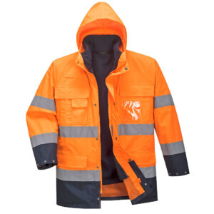 Hi-Vis Lite 3 az 1-ben kabát – Szín: Narancs-navy, Méret: Xxxl