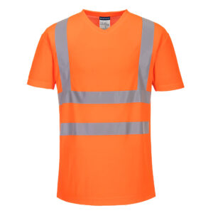 Hi-Vis pamut póló pamut hálós betétes póló S/S – Szín: Narancs, Méret: Xxxl