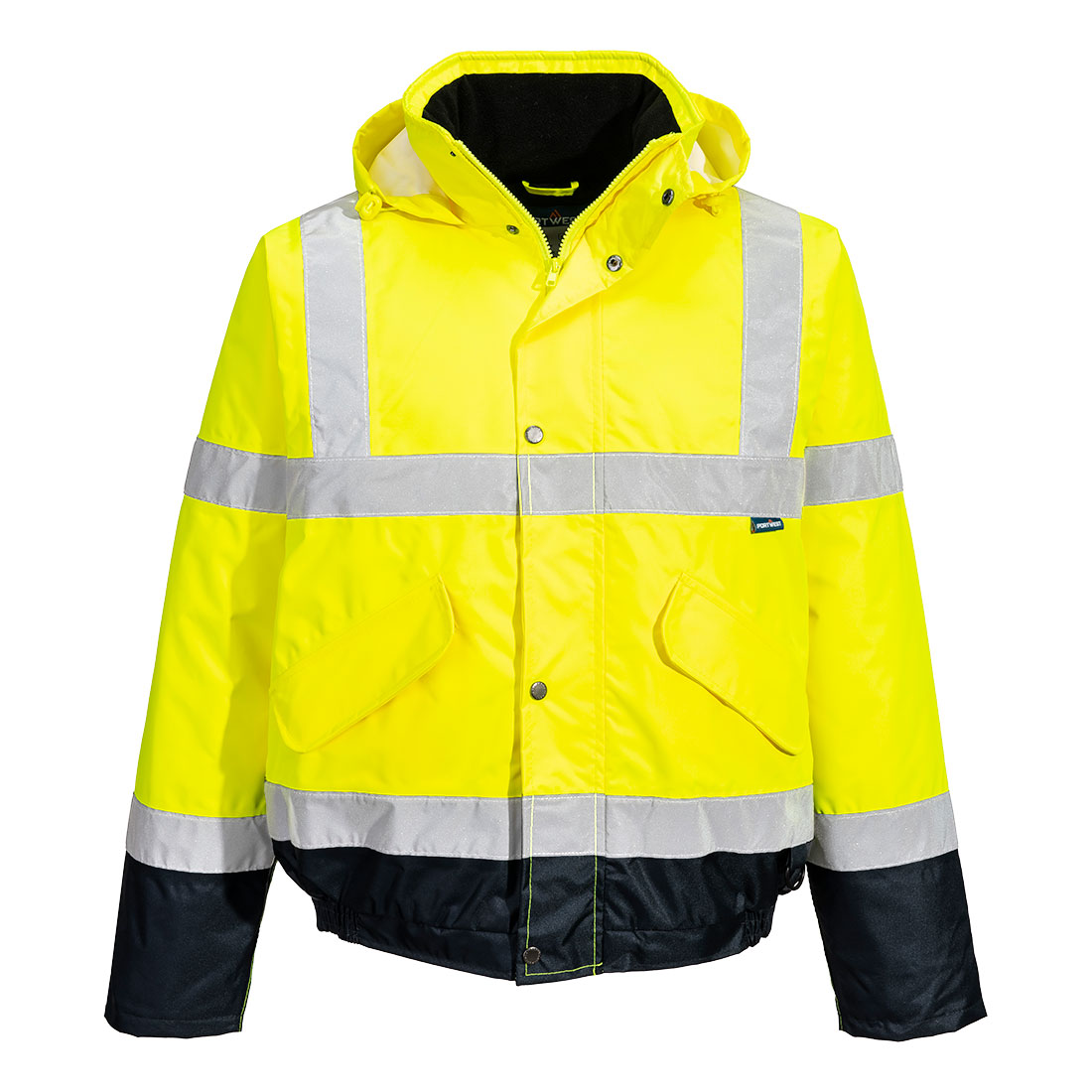 Hi-Vis kéttónusú bomber kabát – Szín: Sarga-navy, Méret: Xxxl