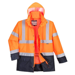 Hi-Vis Executive 5 az 1-ben kabát – Szín: Narancs-navy, Méret: Xxxl