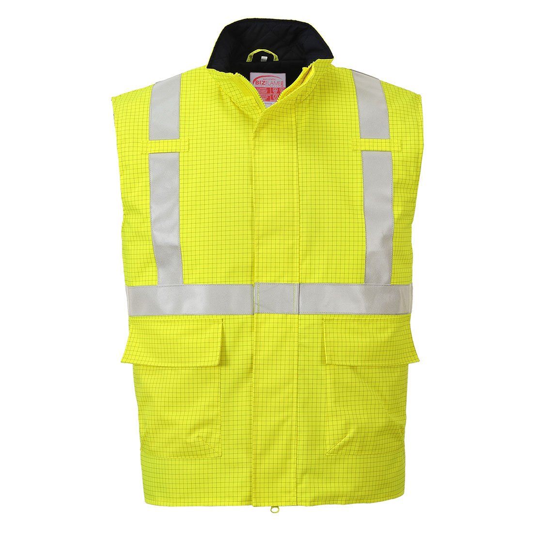 Bizflame Rain Hi-Vis antisztatikus FR lángálló mellény – Szín: Sarga, Méret: Xxxl