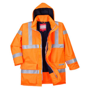 Bizflame Rain Hi-Vis antisztatikus FR kabát – Szín: Narancs, Méret: Xxxl