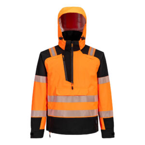 PW3 Hi-Vis Overhead esőkabát (3L) – Szín: Narancs-fekete, Méret: Xxxl