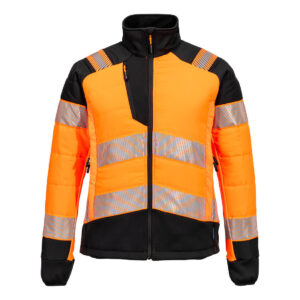 PW3 Hi-Vis Női Hybrid Baffle kabát – Szín: Narancs-fekete, Méret: Xxxl