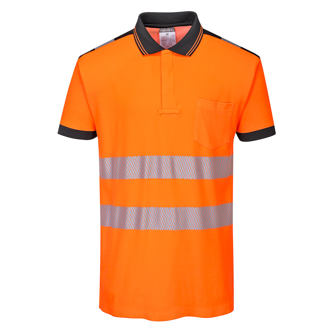 PW3 Hi-Vis pólóing S/S – Szín: Narancs-fekete, Méret: Xxxl