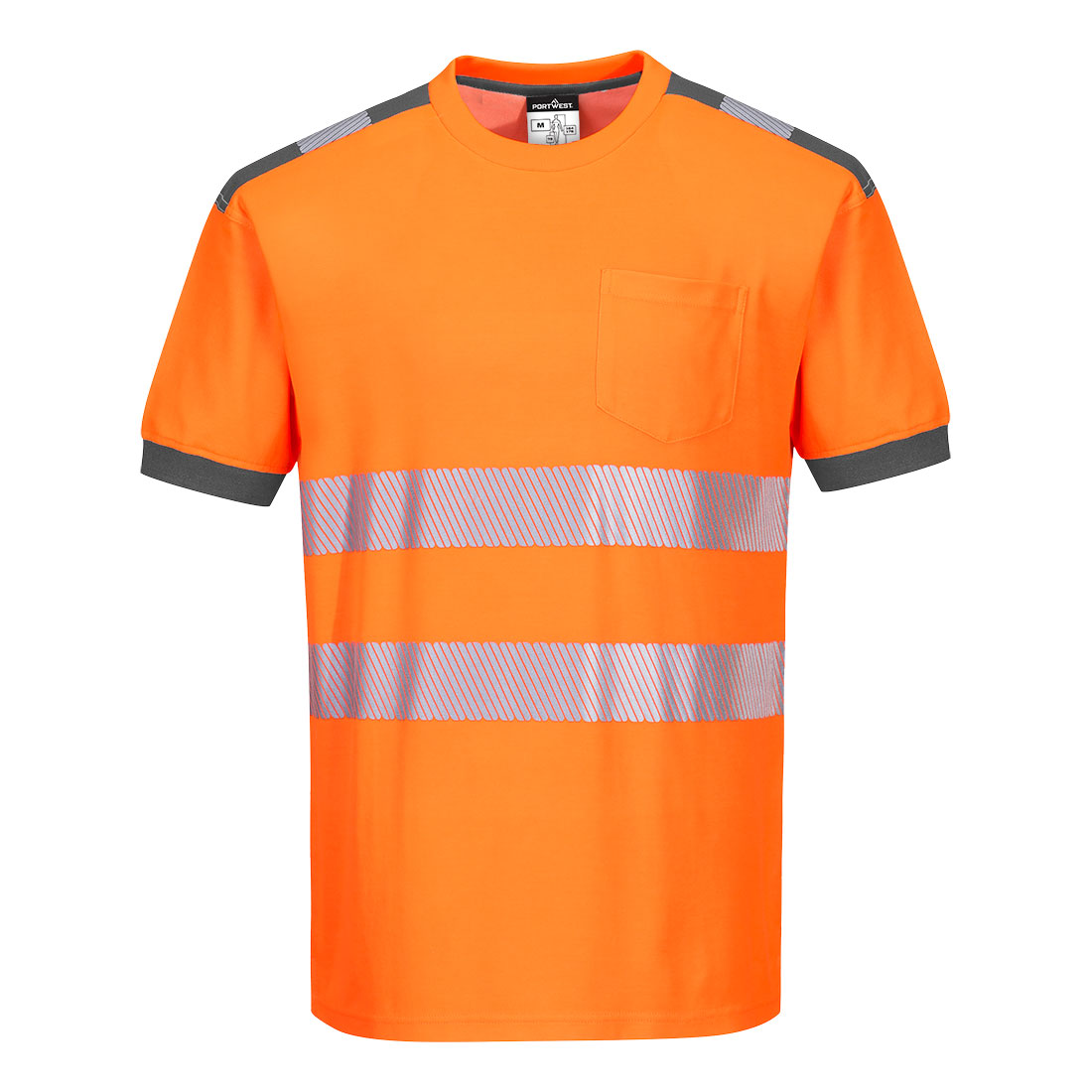 PW3 Hi-Vis póló S/S – Szín: Narancs-szurke, Méret: Xxxl