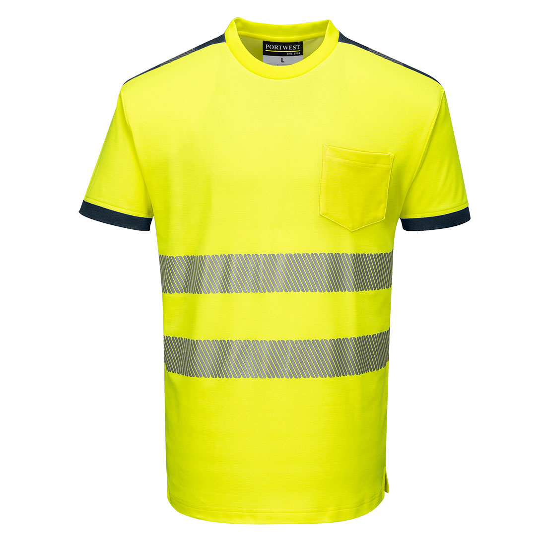 PW3 Hi-Vis póló S/S – Szín: Sarga-navy, Méret: Xxxl