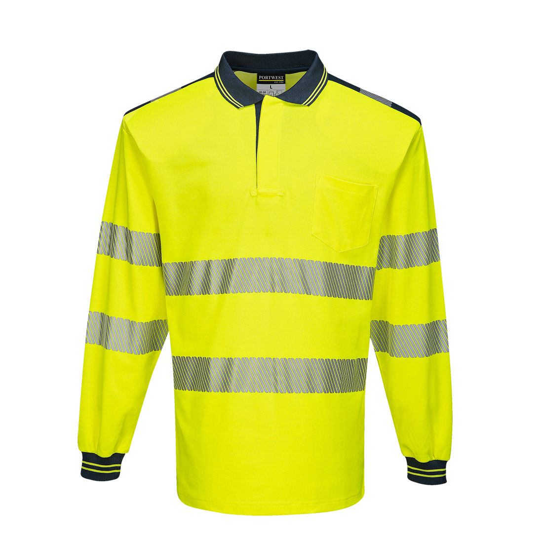 PW3 Hi-Vis hosszú ujjú pólóing – Szín: Sarga-navy, Méret: Xxxl