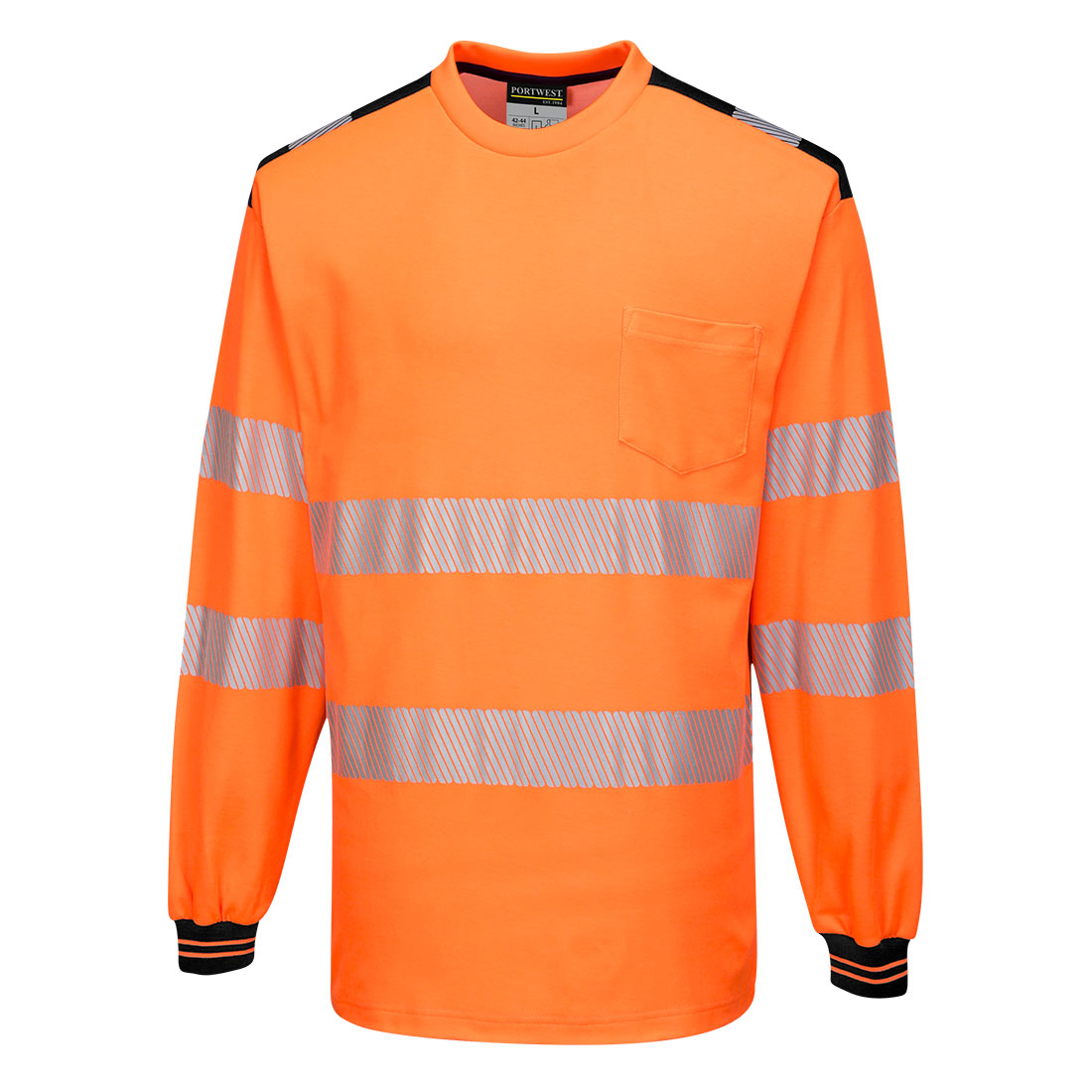 PW3 Hi-Vis hosszú ujjú póló – Szín: Narancs-fekete, Méret: Xxxl