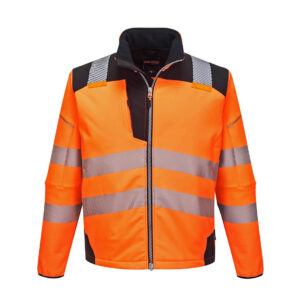 PW3 Hi-Vis Softshell kabát – Szín: Narancs-fekete, Méret: Xxxl