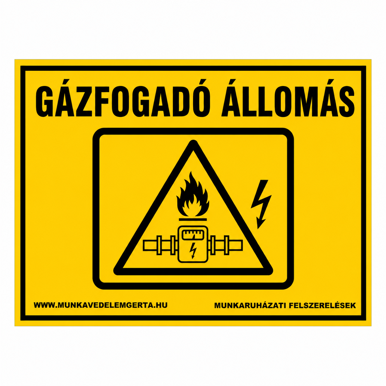 Gázfogadó állomás tábla vagy matrica