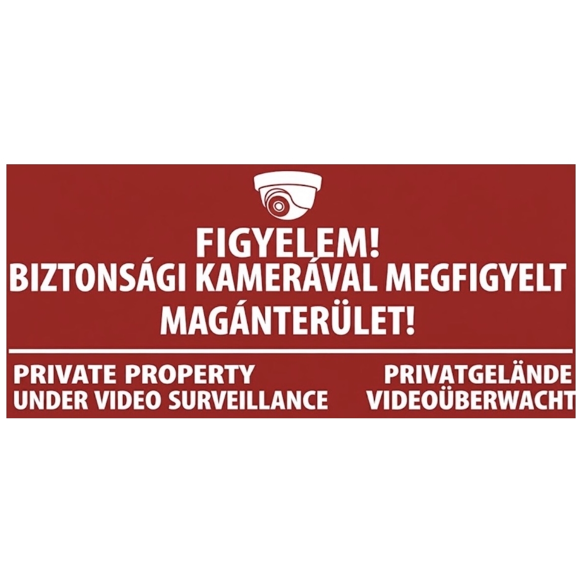Kamerával megfigyelt magánterület tábla vagy matrica kamera ikonnal